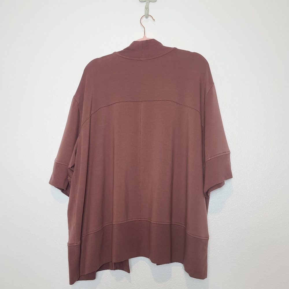 ATHLETA Lotus Wrap Oversized Soft Cozy Open Cardigan Mauve - Picture 10 of 11